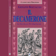 Il Decamerone Le Novelle più Erotiche di Boccaccio copertina rigida viola con illustrazione medievale