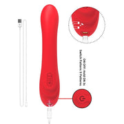 Vibratore rabbit rosso ricarica USB-C magnetica con certificazione CE e RoHS