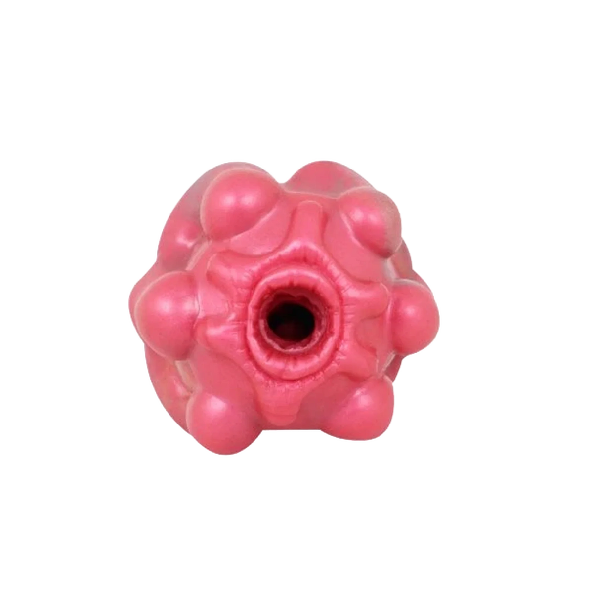 Vista dall'alto masturbatore Jagged Bones rosa in silicone liquido con protuberanze tonde