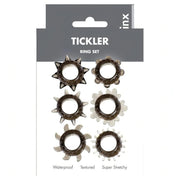 Kit 6 anelli fallici Tickler grigio fumo con texture stellate e sferiche