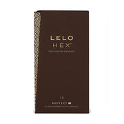 Confezione da 12 preservativi Lelo Hex Respect XL in lattice naturale colore marrone scuro