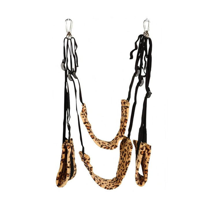 Altalena dell'amore completa S centrale e sacchetti laterali in peluche leopardato