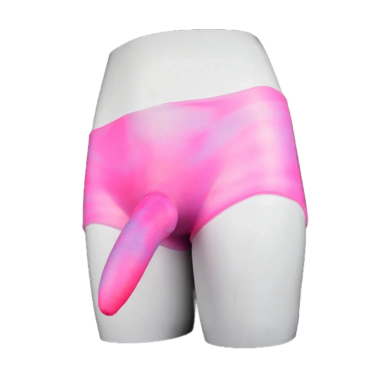 Pantaloncini silicone leopardato rosa viola con inserto pene realistico