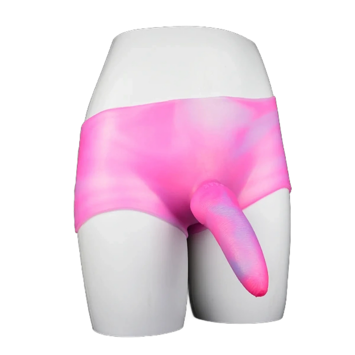 Pantaloncini silicone effetto marmorizzato rosa viola con inserto anatomico