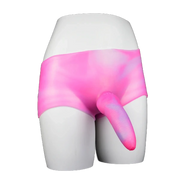 Pantaloncini silicone effetto marmorizzato rosa viola con inserto anatomico