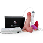 Dildo realistico color carne con accessori inclusi siringa e scatola ORALSX