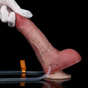 Dildo realistico color carne gonfiabile con effetto spruzzo e dettagli venosi