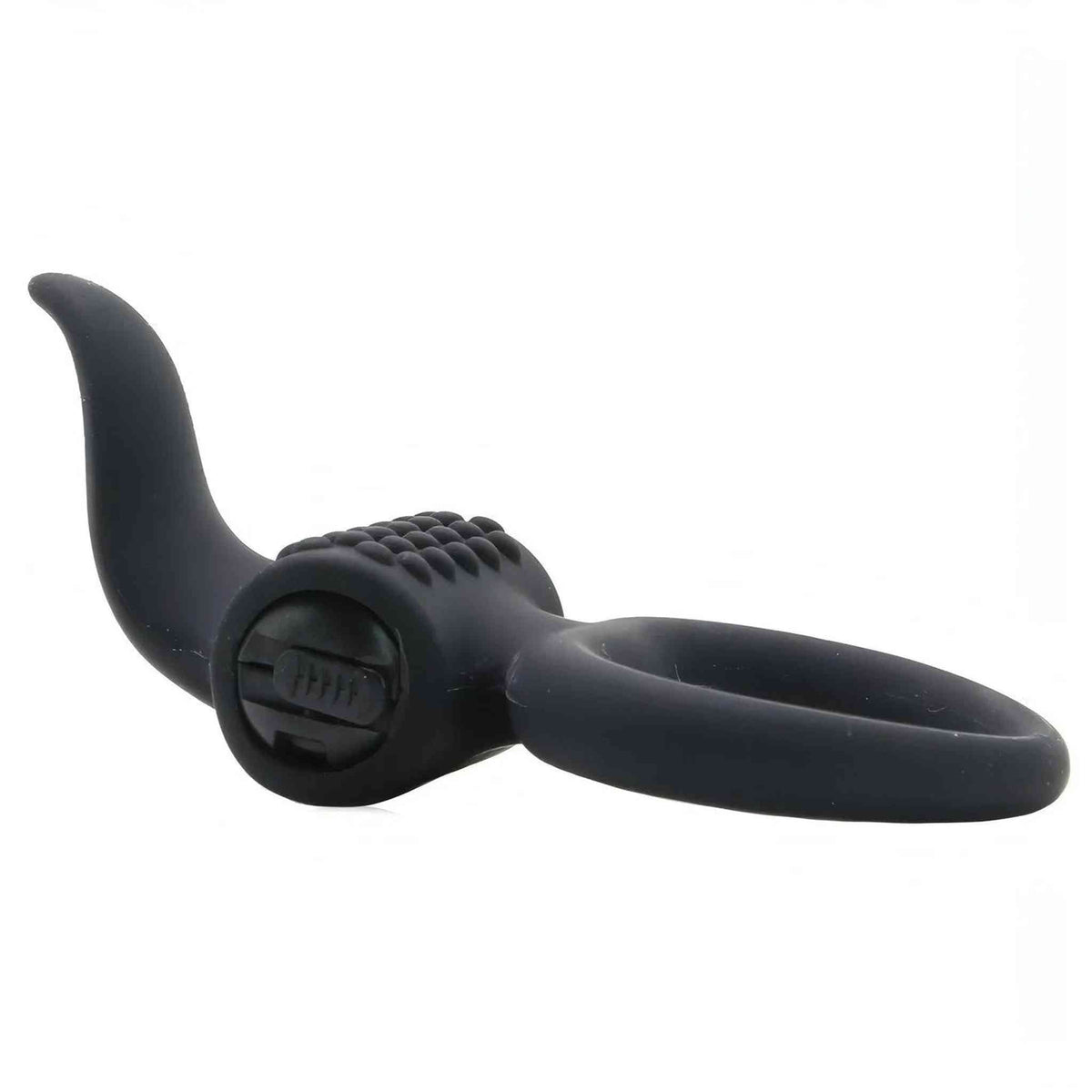 Lingus Vibrating Cockring - Anello fallico vibrante in silicone medicale, Nero