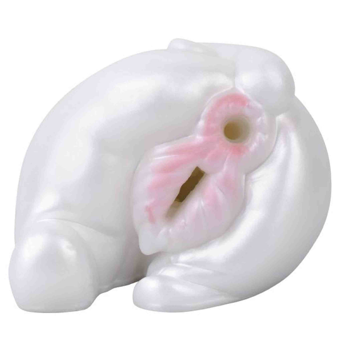 Maialino silicone bianco vista laterale dettaglio apertura interna