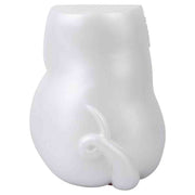 Vista posteriore maialino silicone bianco con coda curva