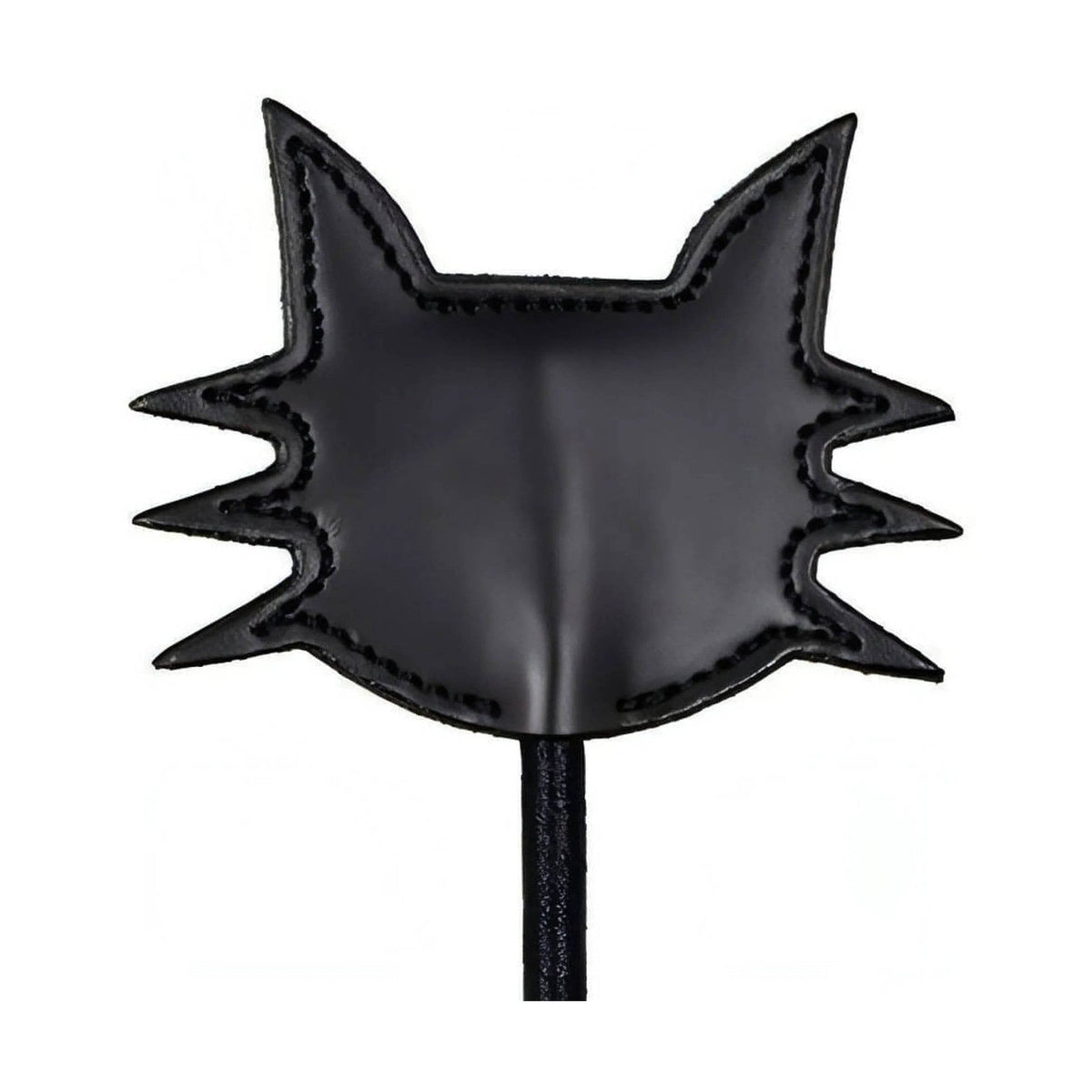 Paddle BDSM nero in ecopelle a forma di testa di gatto con orecchie a punta