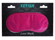 Love Mask rosa fucsia in confezione nera con stampa floreale e logo Fetish