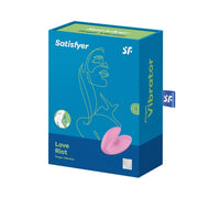 Confezione blu vibratore a dito Satisfyer Love Riot con grafica viso
