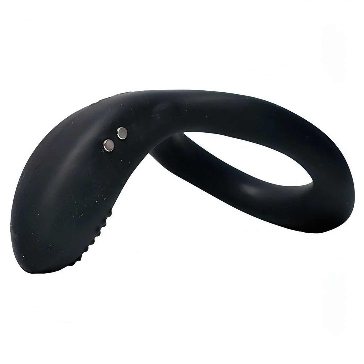 Anello vibrante nero Lovense Diamo in silicone con pulsanti metallici e design ergonomico