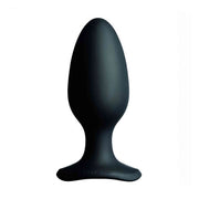 Plug anale Lovense Hush 2 nero in silicone medico liscio con marchio inciso