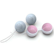 Set palline vaginali Luna Beads II silicone morbido grigio chiaro e rosa con filo estrazione