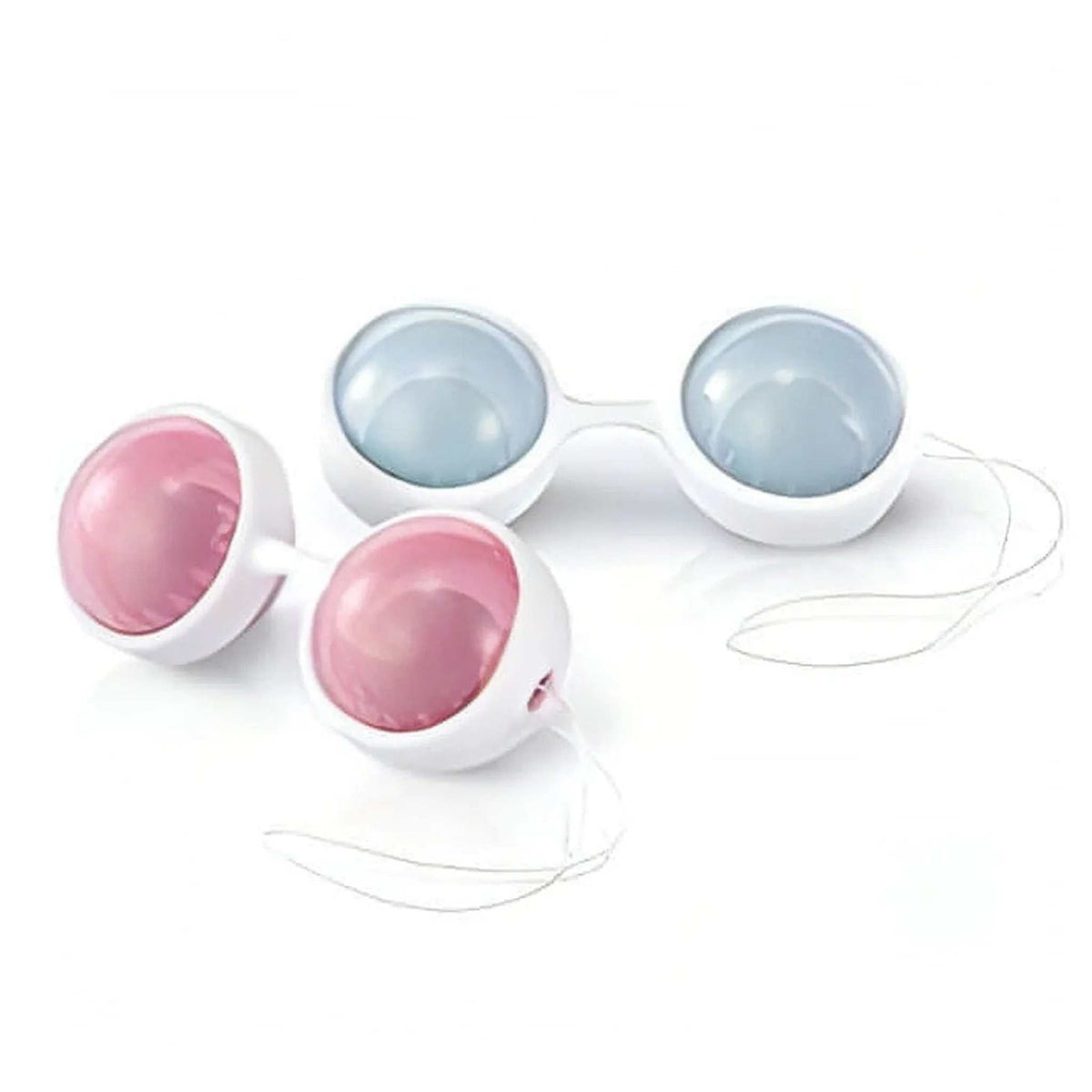 Palline Kegel a mezzo cerchio Luna Beads II silicone bianco blu interno con foro laterale
