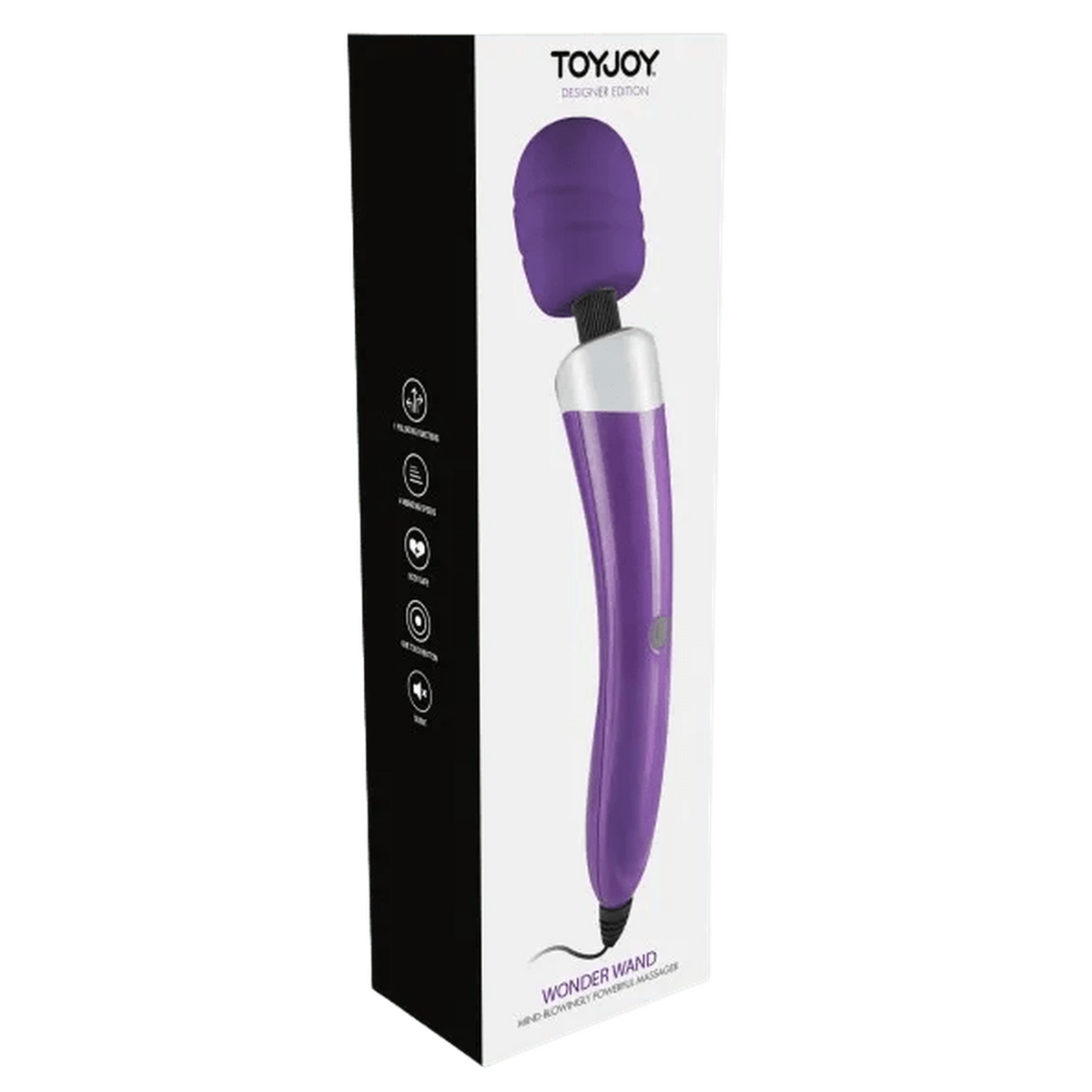 Scatola Wonder Wand ToyJoy con icone ricarica USB e impermeabile