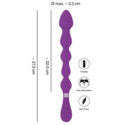 Magic Anal Wand No. 1 viola flessibile con rilievi sferici e punta arrotondata