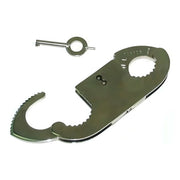 Manette per pollici in metallo lucido argento con chiave e incisioni L/R