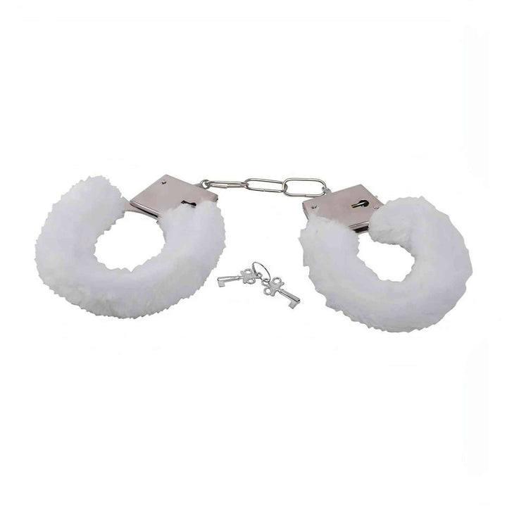 Manette metalliche con peluche bianco