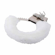 Manette metalliche con peluche bianco
