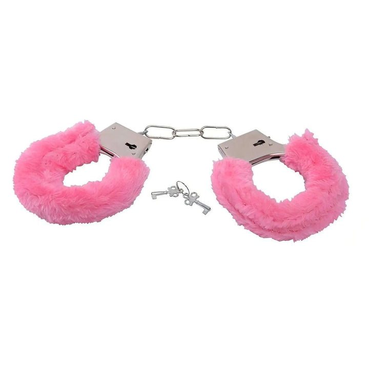 Manette metalliche con peluche rosa