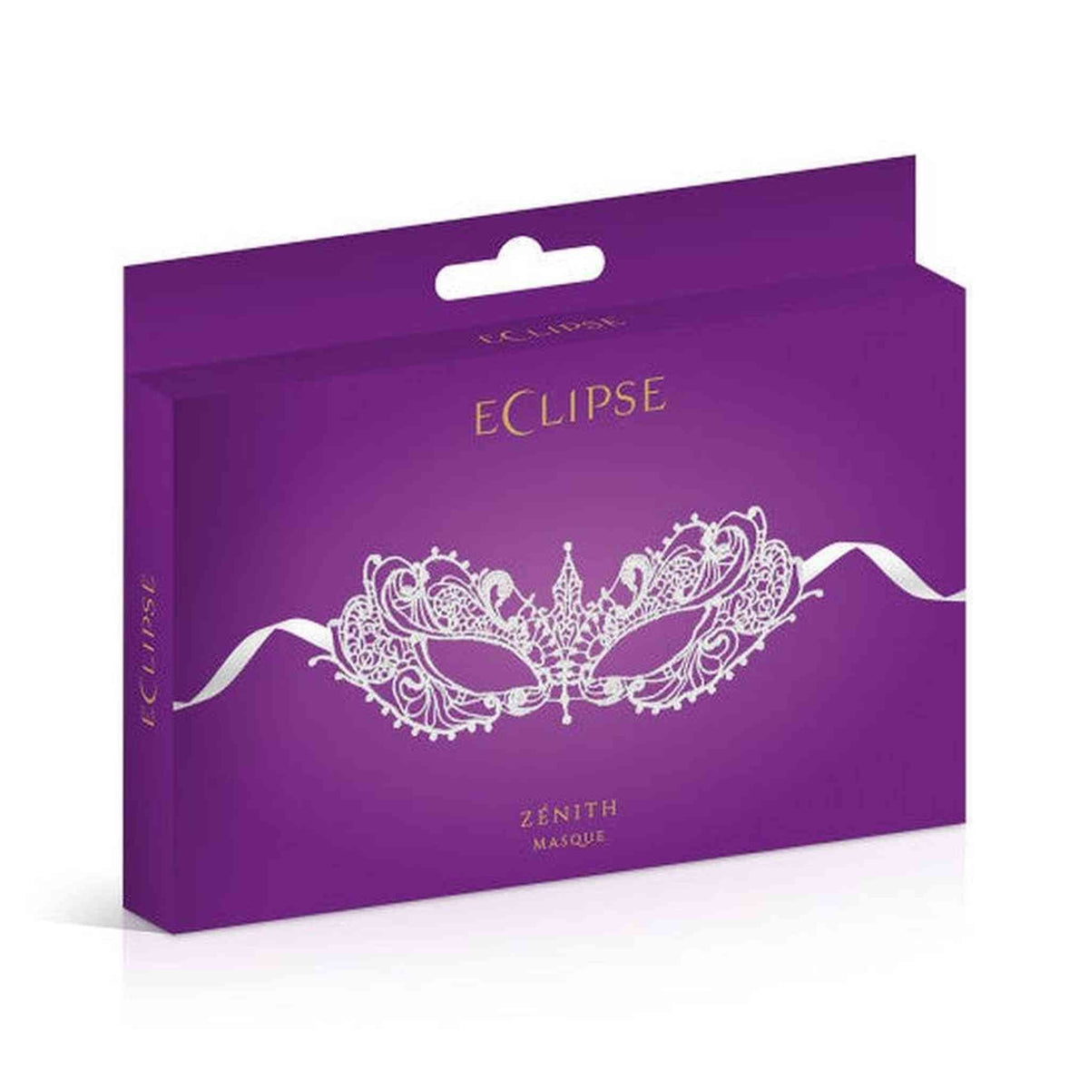 Scatola regalo Eclipse Zenith Masque viola con maschera bianca decorativa in rilievo
