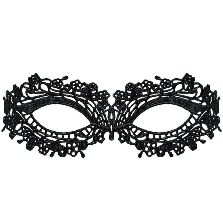 Mascherina in pizzo ricamata - Nero