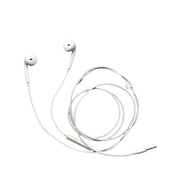 Cuffie auricolari bianche cavo con connettore audio 3.5mm e modulo centrale comandi