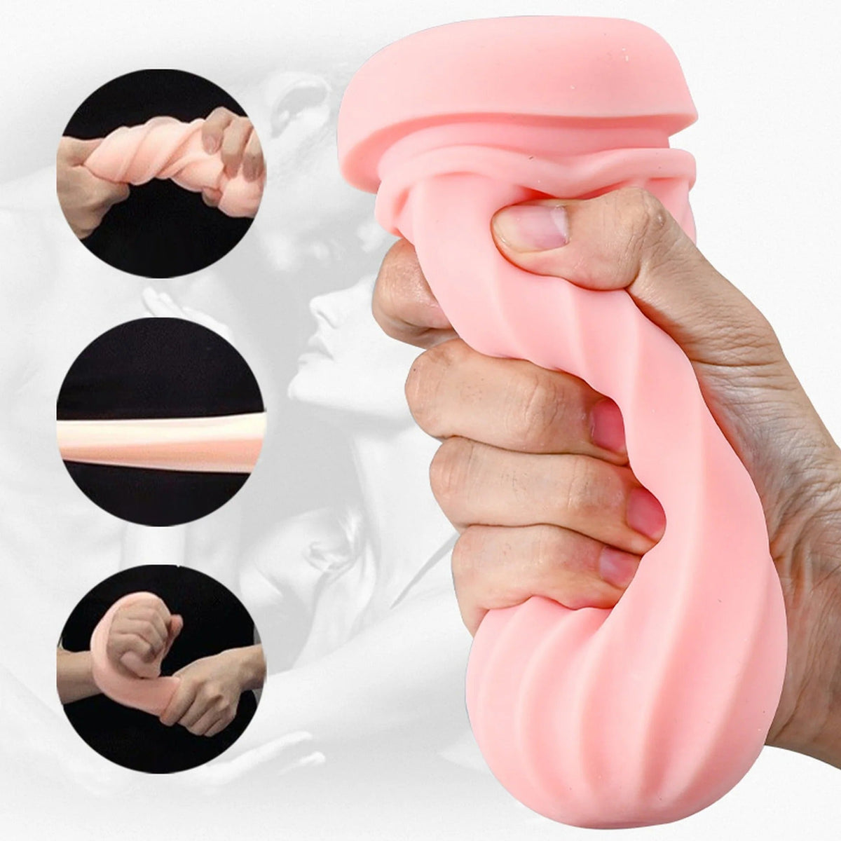 Masturbatore automatico FoxShow interno flessibile a spirale in silicone