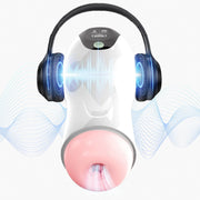 Masturbatore automatico FoxShow con cuffie wireless e effetti sonori