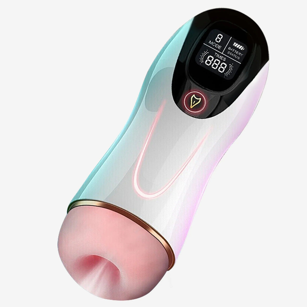 Masturbatore automatico FoxShow traslucido iridescente con pulsante luminoso