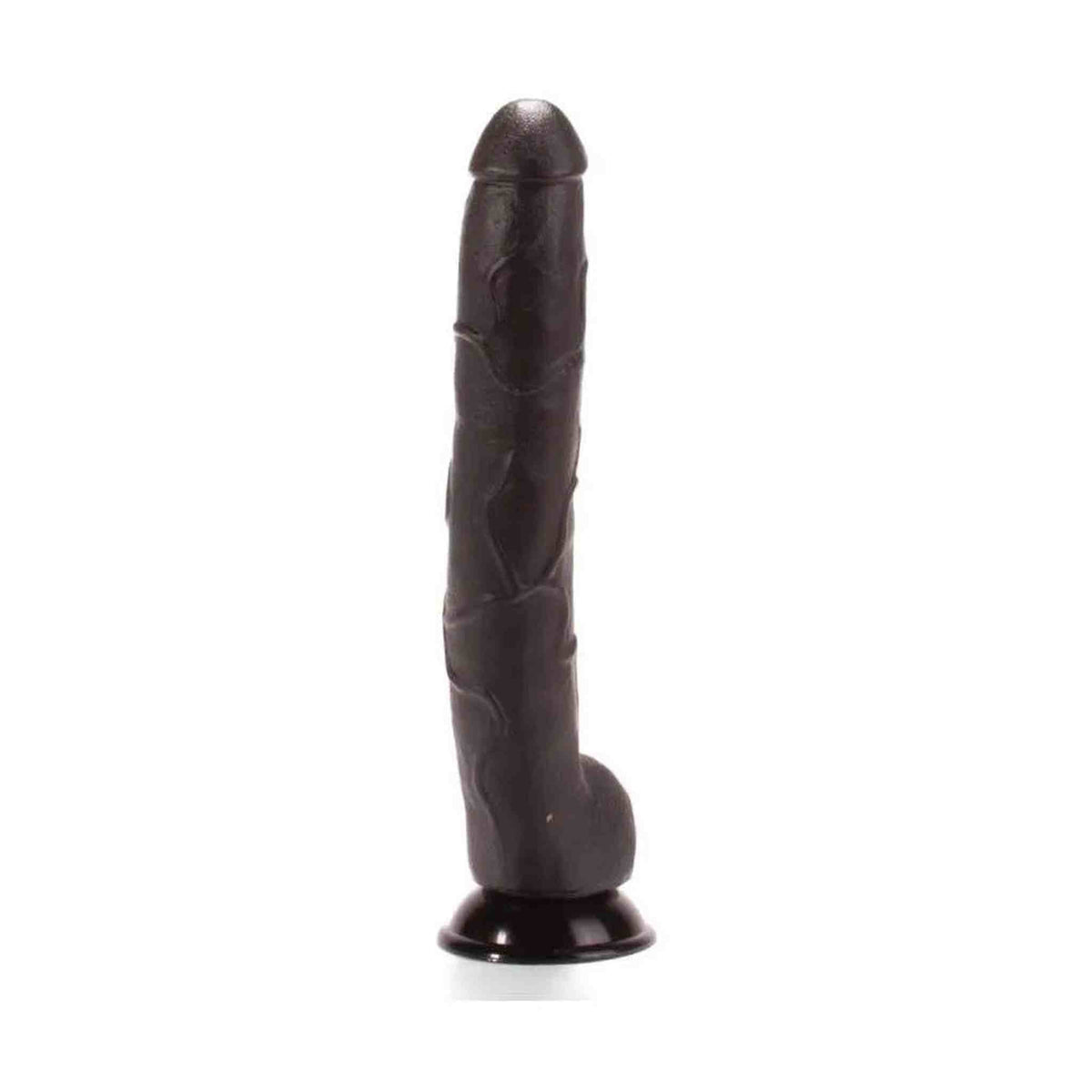 Dildo nero realistico X-Men da 13 pollici con dettagli anatomici e vene su sfondo bianco