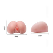 Masturbatore vibrante doppio ingresso rosa chiaro con misure e design realistico