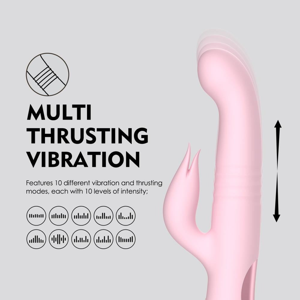 Melanda Vibratore Rabbit a Spinta Multifunzione