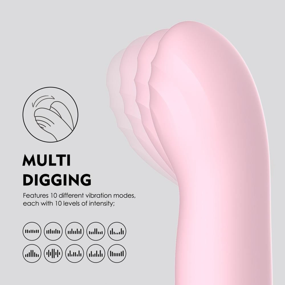Vibratore coniglio rosa con 10 modalità vibrazione e 10 livelli intensità