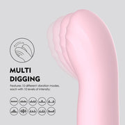 Vibratore coniglio rosa con 10 modalità vibrazione e 10 livelli intensità