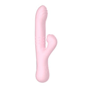 Vibratore rosa a forma di coniglio in silicone morbido con pulsanti velocità