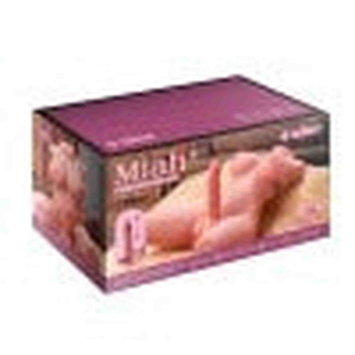 Scatola confezione viola prodotto Miah torso femminile con pene pneumatico