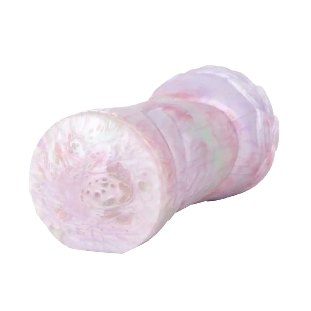 Forma a doppio restringimento masturbatore opalescente rosa verde e bianco