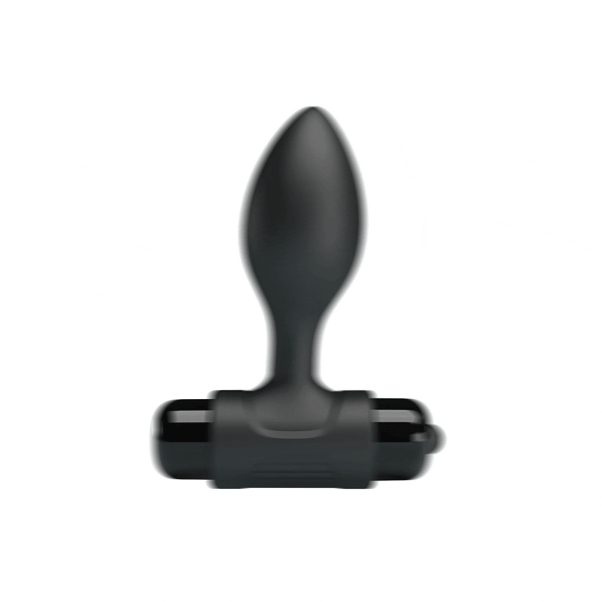 Plug anale nero in silicone con effetto sfocatura dinamica vibrazione