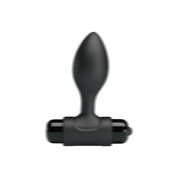 Plug anale nero in silicone con effetto sfocatura dinamica vibrazione