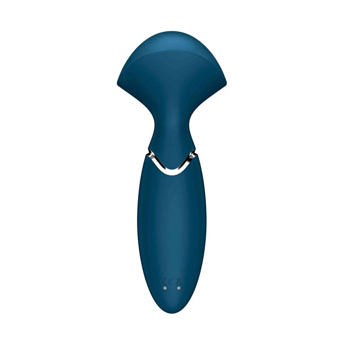 Mini Wand-er vibratore blu Satisfyer vista posteriore fori ricarica certificati CE