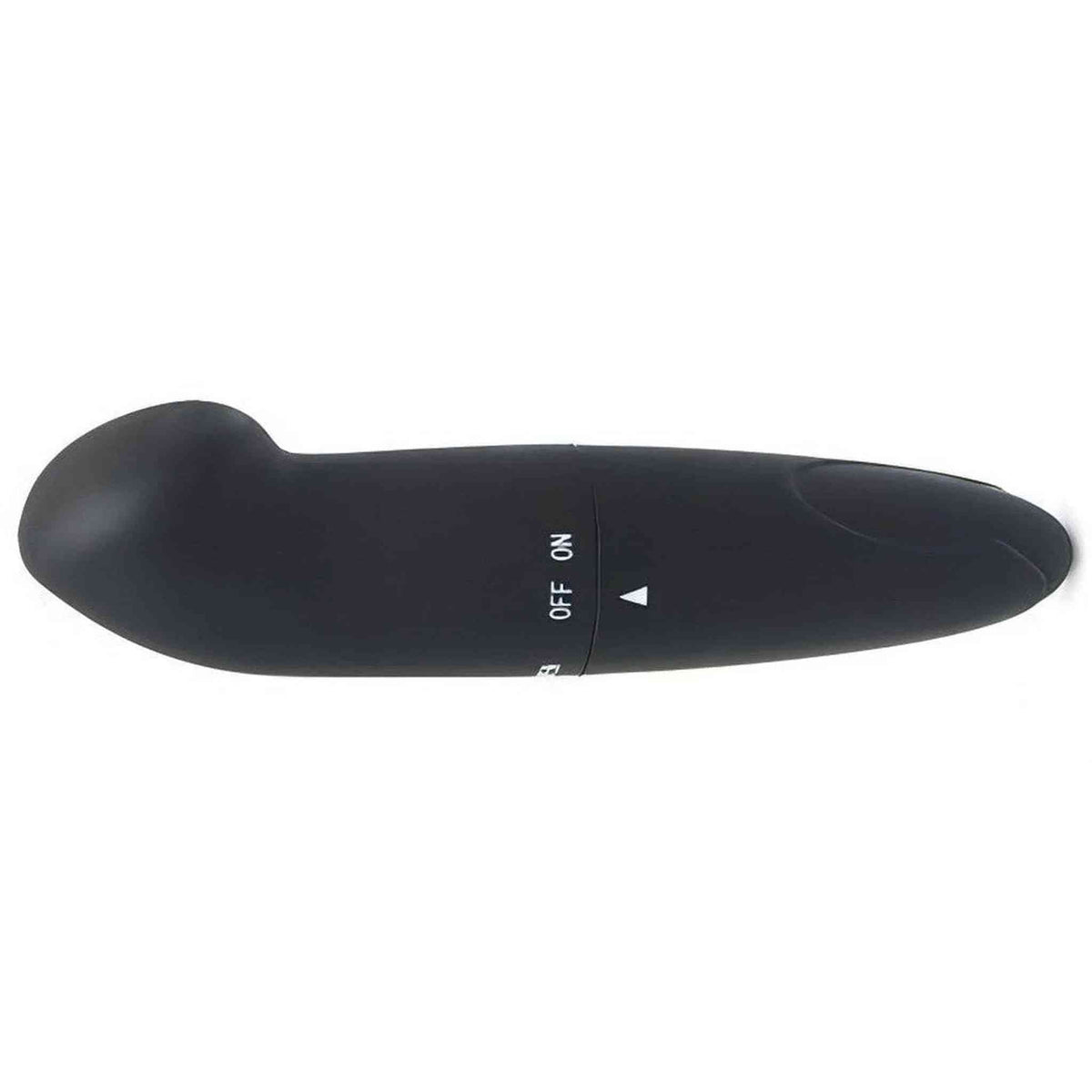Vibratore punto G nero ergonomico vista laterale interruttore ON/OFF