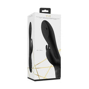Confezione vibratore Mira Rabbit Nero VIVE ricarica USB con design geometrico dorato