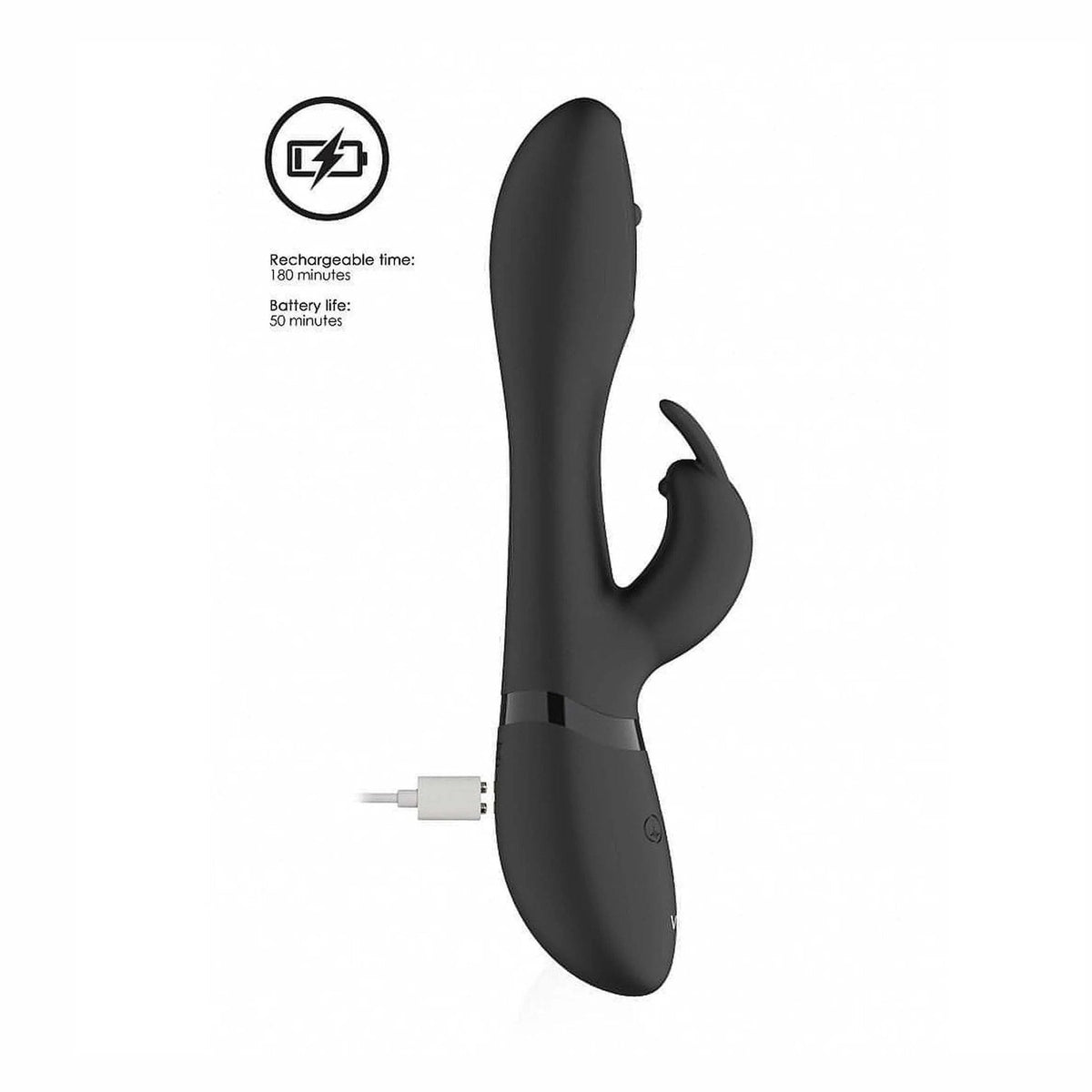 Vibratore rabbit nero Mira cavo USB ricarica e autonomia batteria 50 minuti