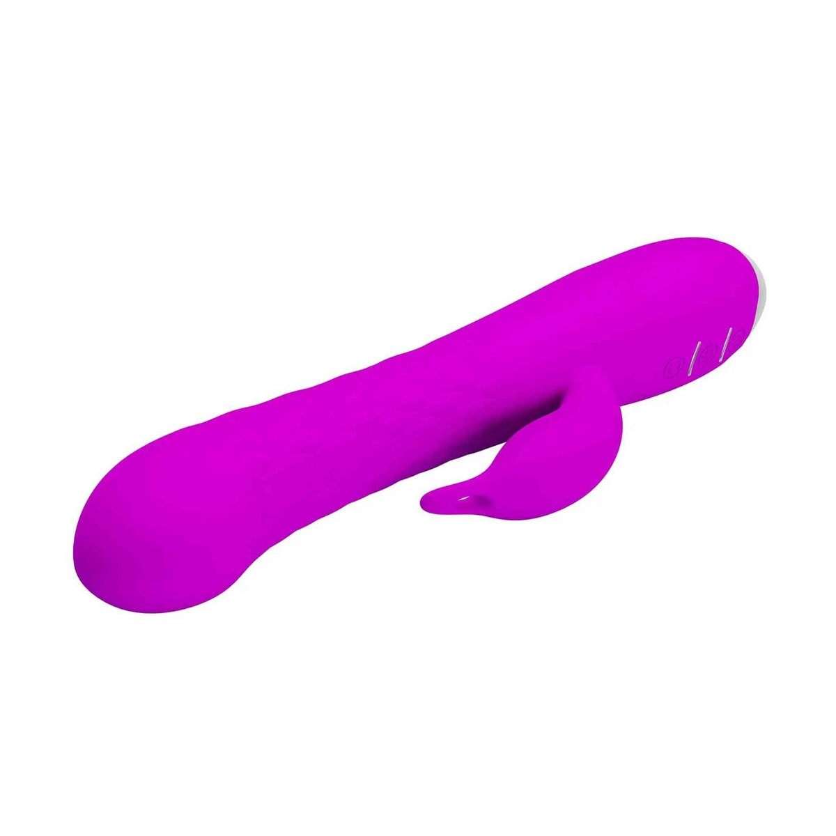 Vibratore rosa Pretty Love Molly superficie liscia con linee decorative e stimolatore laterale