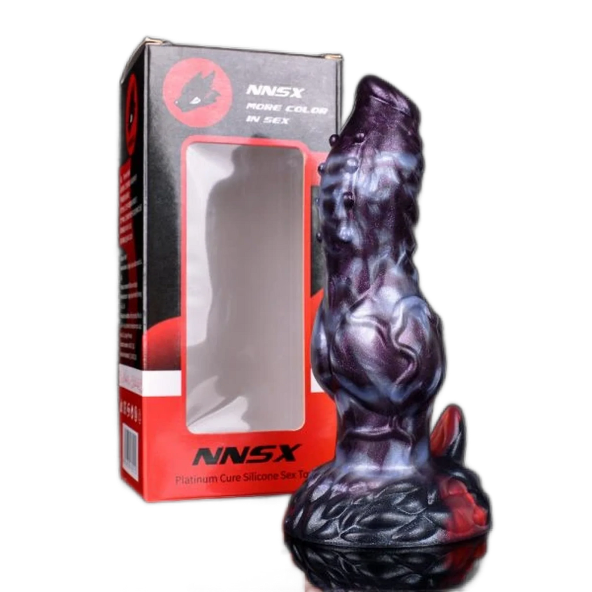 Dildo silicone viola grigio nero confezione scatola NNSX