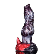 Dildo silicone viola iridescente dettagli rossi forma mostro